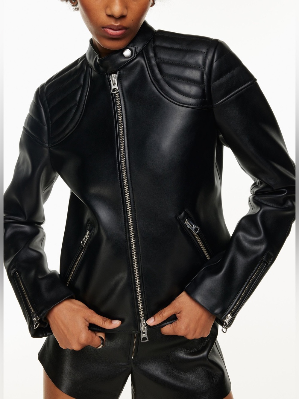 Wilfred Alchemist Aritzia Heavy Faux Leather Moto Jacket -